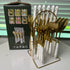 White Marbline Golden Cutlery Set 25 Pcs
