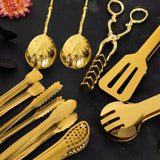 OGORI 9-Pieces Golden Serving Tongs