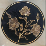 6 pcs Placemats - Golden & Black Flower Branches Design