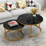 Set Of 2 Caged Elegance Coffee Tables - Black MDF Top