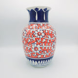 Hand Crafted Flower Vase - Floral Orange