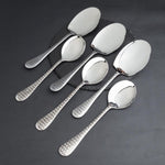 Rice & Curry Serving Spoons Set Silver Diamond Pattern Qareenay Manzil® Branded with 5 Year Warranty