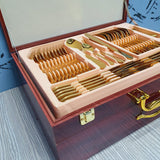 84 Piece Luxury Golden Cutlery for 12 people