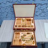 84 Piece Luxury Golden Cutlery for 12 people