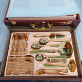 84 Piece Luxury Golden Cutlery for 12 people