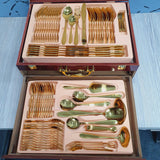 84 Piece Luxury Golden Cutlery for 12 people