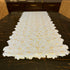 Vinyl Table Runner Classic Gray & Golden Color Flower Style
