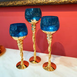 Exquisite Crystal Candlestick Set - Blue