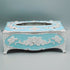 Tissue Box  Luxury Cyan & Silver Napkin Holder