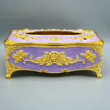 Luxury Mauve & Golden Tissue Box Napkin Holder