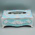 Tissue Box  Luxury Cyan & Silver Napkin Holder