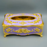 Luxury Mauve & Golden Tissue Box Napkin Holder