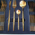 35 Grams Quality Cutlery for 6 People - 24 Piece Set - Full Golden