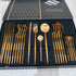 80 Grams Heavy Cutlery for 6 People - 24 Piece Set - Full Golden