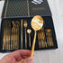 80 Grams Heavy Cutlery for 6 People - 24 Piece Set - Full Golden