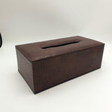 Premium Leather Tissue Box - Dark Brown