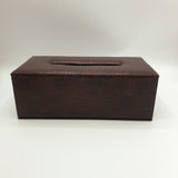 Premium Leather Tissue Box - Dark Brown