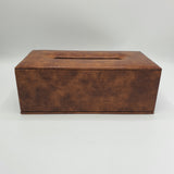 Premium Leather Tissue Box - Brown