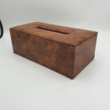 Premium Leather Tissue Box - Brown