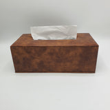 Premium Leather Tissue Box - Brown