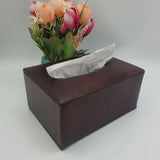 Premium Leather Tissue Box - Dark Brown