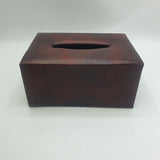 Premium Leather Tissue Box - Dark Brown