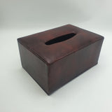 Premium Leather Tissue Box - Dark Brown