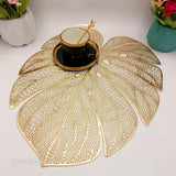 Golden Hollow Leaf Design Placemats - Set of 6