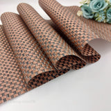 Jute Table Runner-Washable & Heat Resistant-Chequered Wood