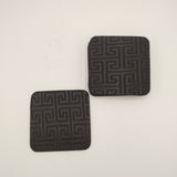 Leather Coaster Mats Square Black - 6 Pieces