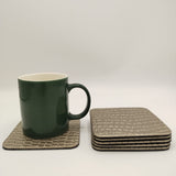 Leather Coaster Mats Square - Champagne Color 6 Pieces